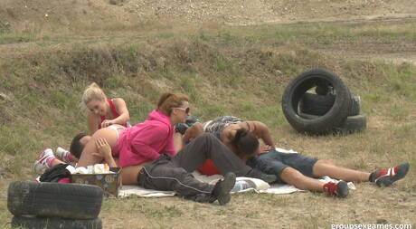 Adult Prime offers a free xxx photo gallery with randy teen in sex scene with hot groupsex